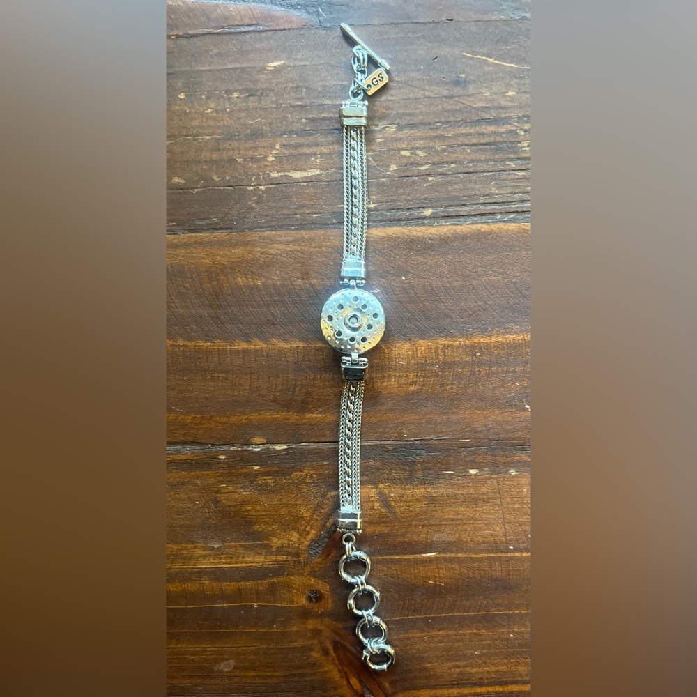 GINGERSNAPS Silver Bracelet w/Cross Adjustable length, heavy quality bracelet - Picture 6 of 10